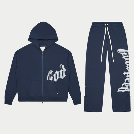 GOSPED OG Logo Sweatsuit V2 (Navy/Silver) BOOM