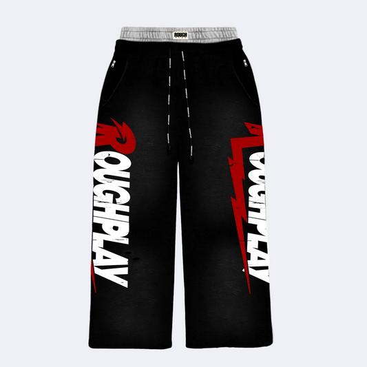 RoughPlay🩹 DOUBLE SWEATPANTS (BLK)