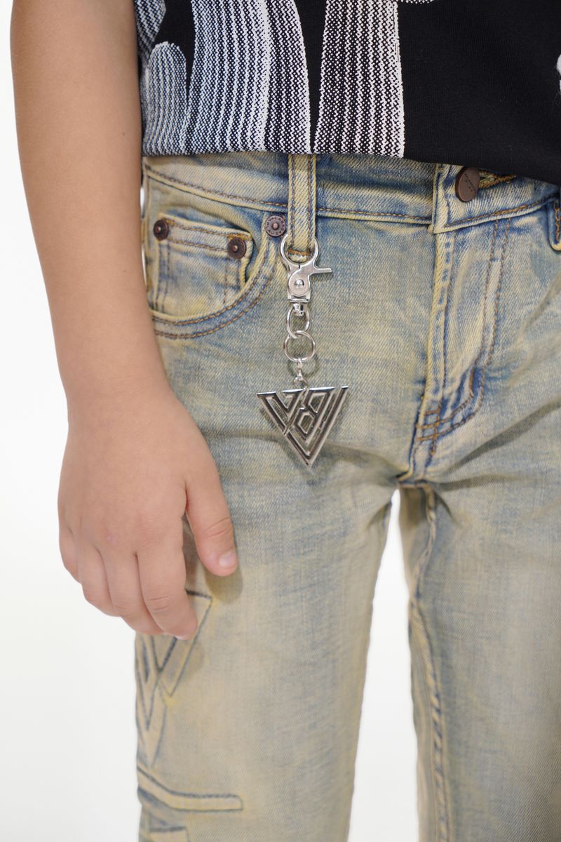 VALABASAS SET COMPLETO Kids Lore Light Vintage Blue Stacked Jeans