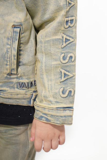 VALABASAS SET COMPLETO Kids Lore Light Vintage Blue Stacked Jeans