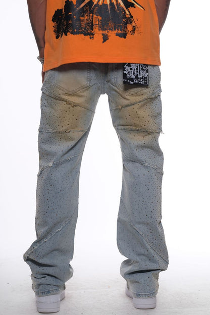 VICIOUS JEAN DENIN CREAM & BLUE