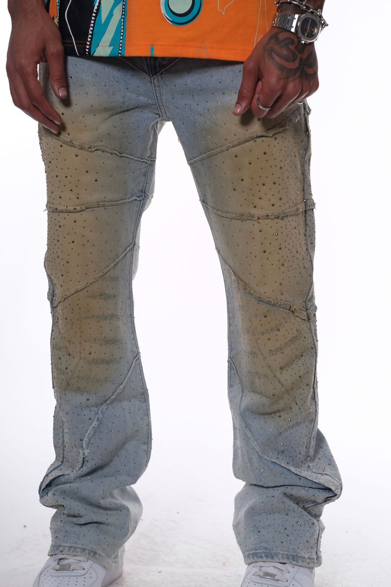 VICIOUS JEAN DENIN CREAM & BLUE