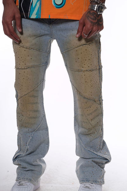 VICIOUS JEAN DENIN CREAM & BLUE