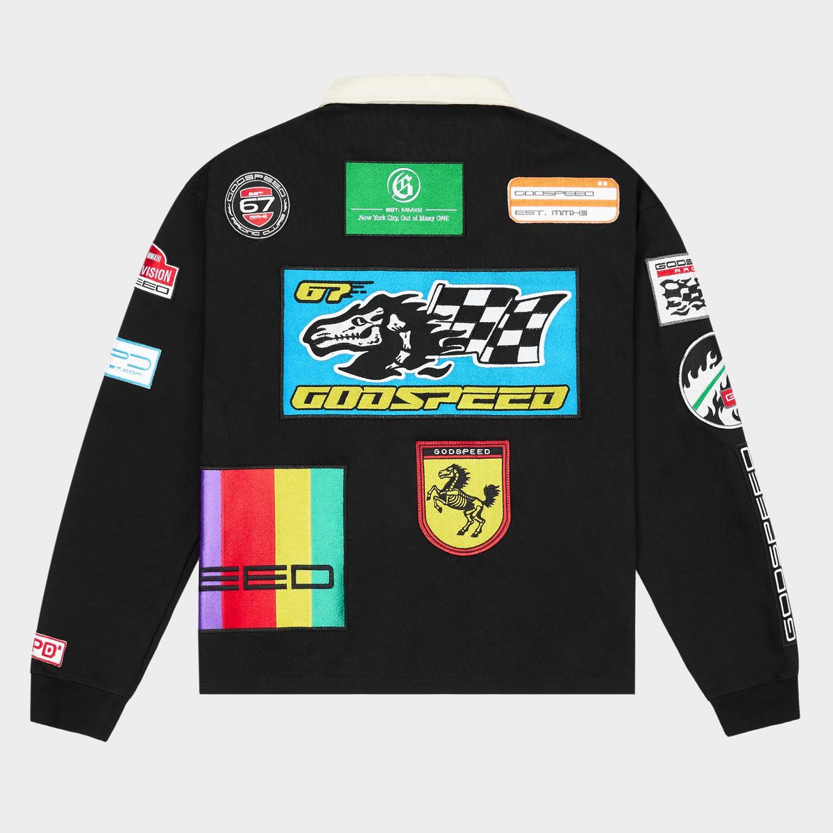 Godpeed Quarter Zip Polo Black