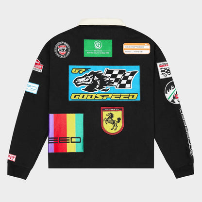 Godpeed Quarter Zip Polo Black