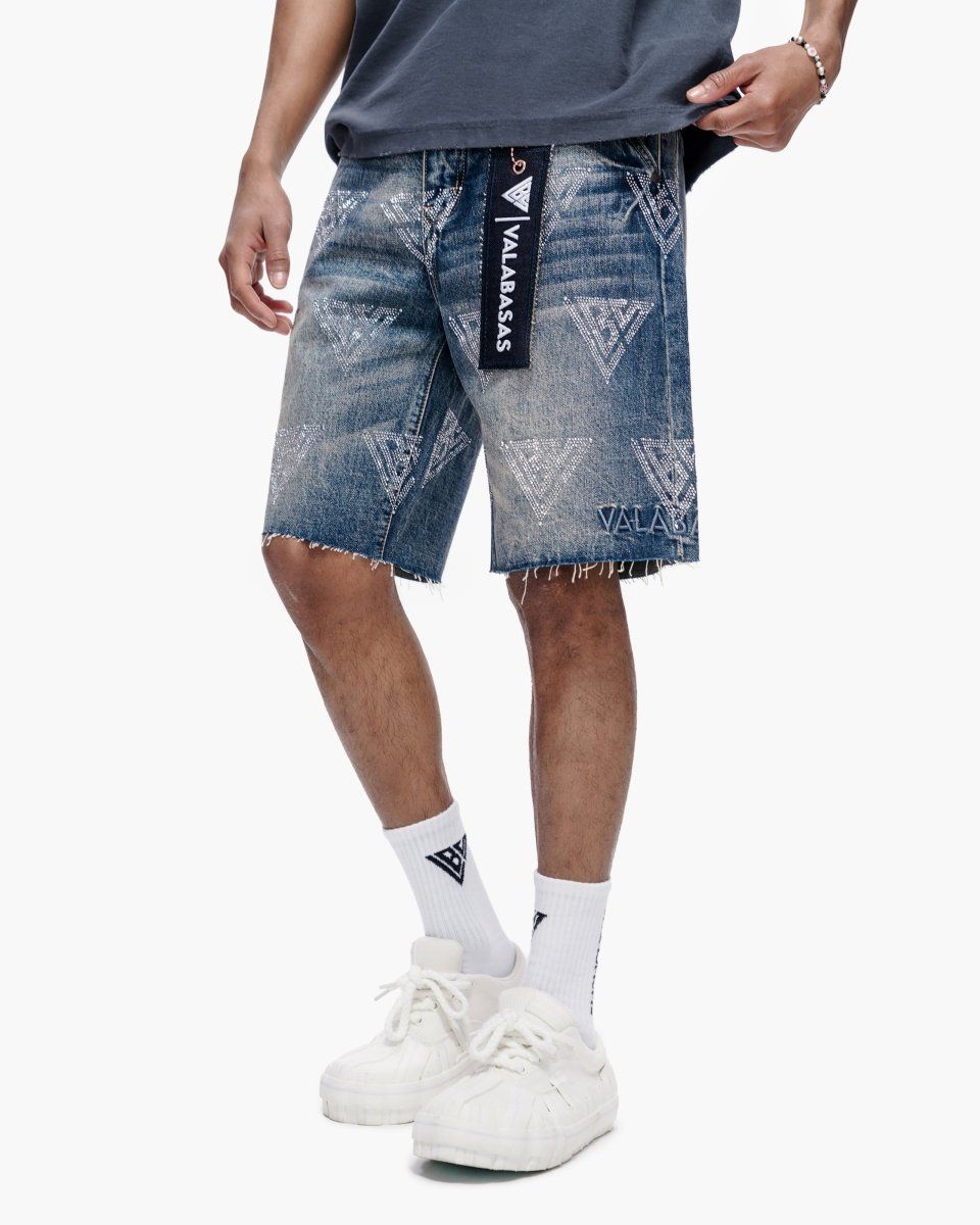 VALABASAS Palace Dark Blue Wash Jorts