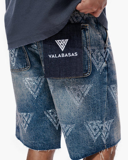 VALABASAS Palace Dark Blue Wash Jorts