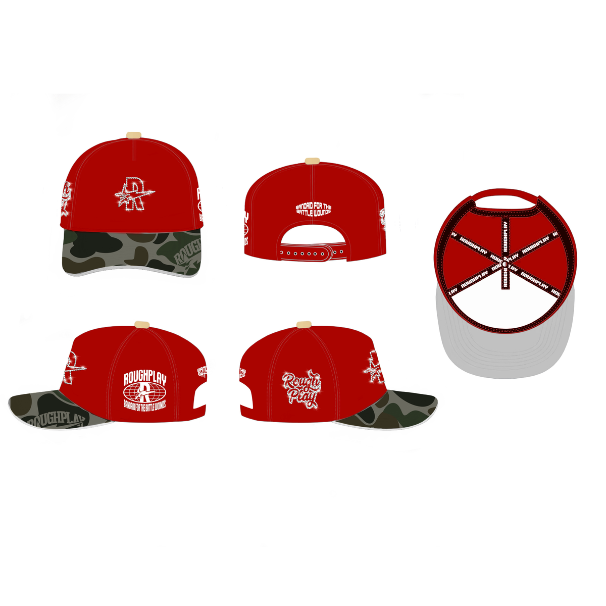 ROUDPLAY 🩹 SNAPBACK RED CAMON