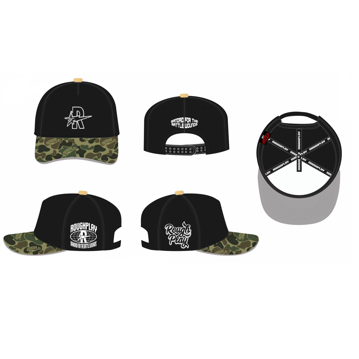 ROUDPLAY 🩹 SNAPBACK BLACK  CAMON