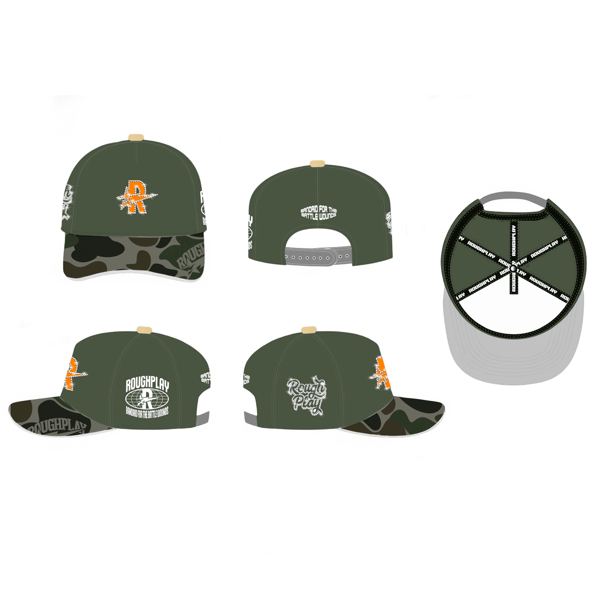 ROUDPLAY 🩹 SNAPBACK OLIVE   CAMON