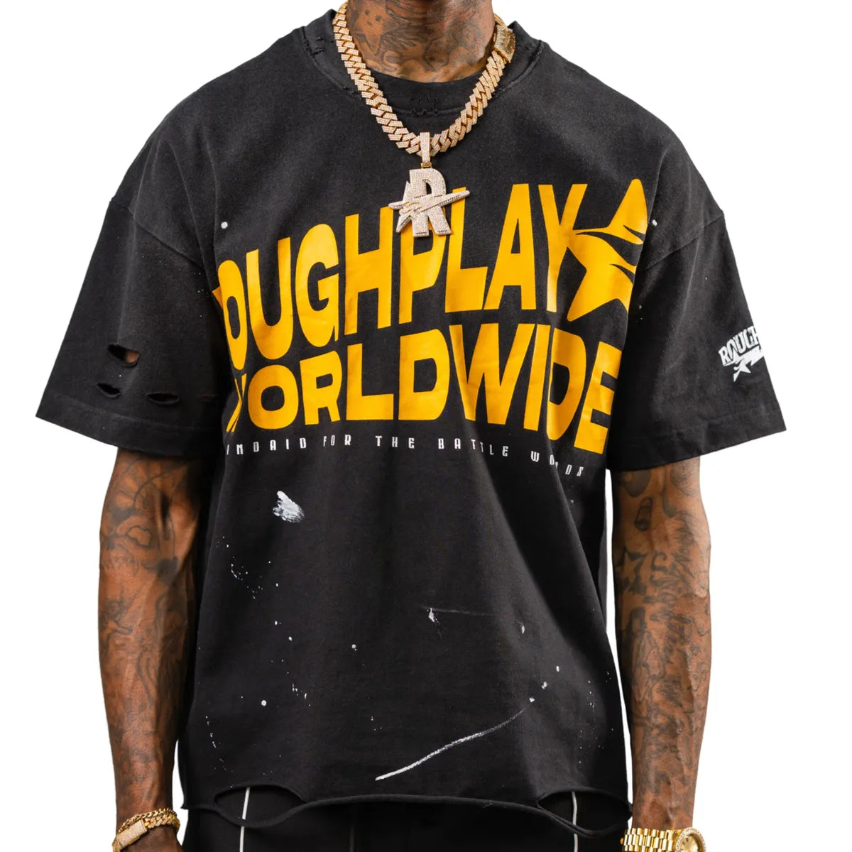 ROUDPLAY 🩹 BASIC TEE BLACK AND YELLOW