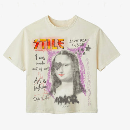 STILE DE AMOR CREAM MONALISA TEE
