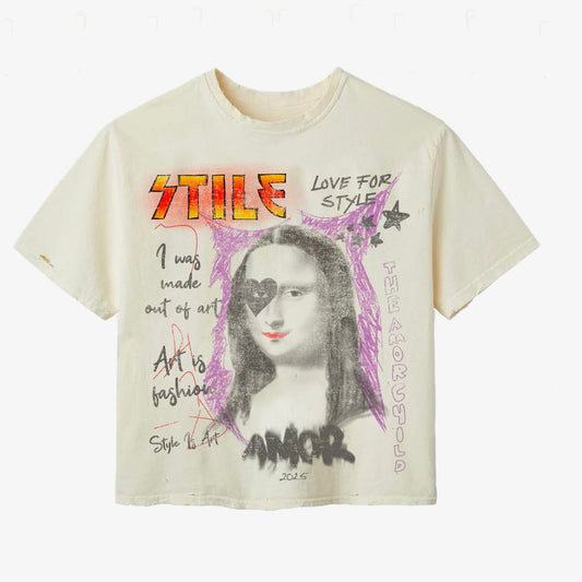 STILE DE AMOR CREAM MONALISA TEE
