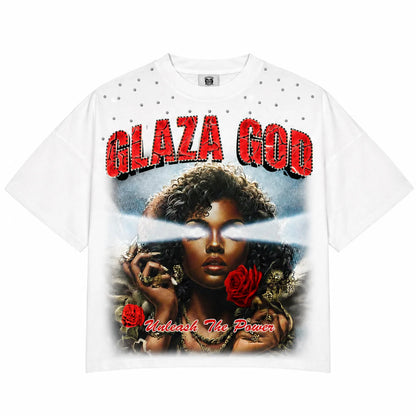 GLAZA GOOD Terry Oversized Tee- White