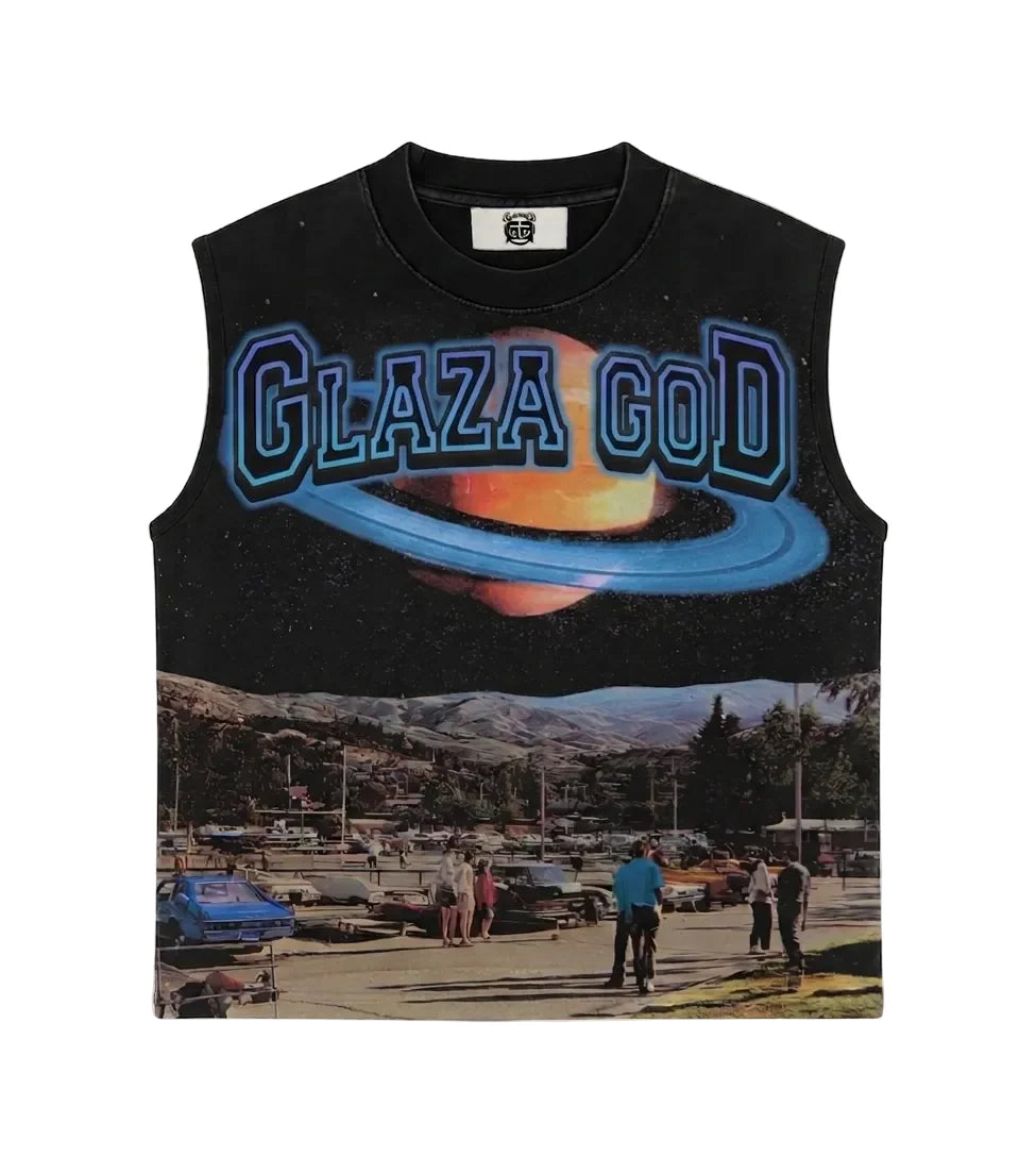 GLAZA GOOD Wash Sleeveless Tee BLUE