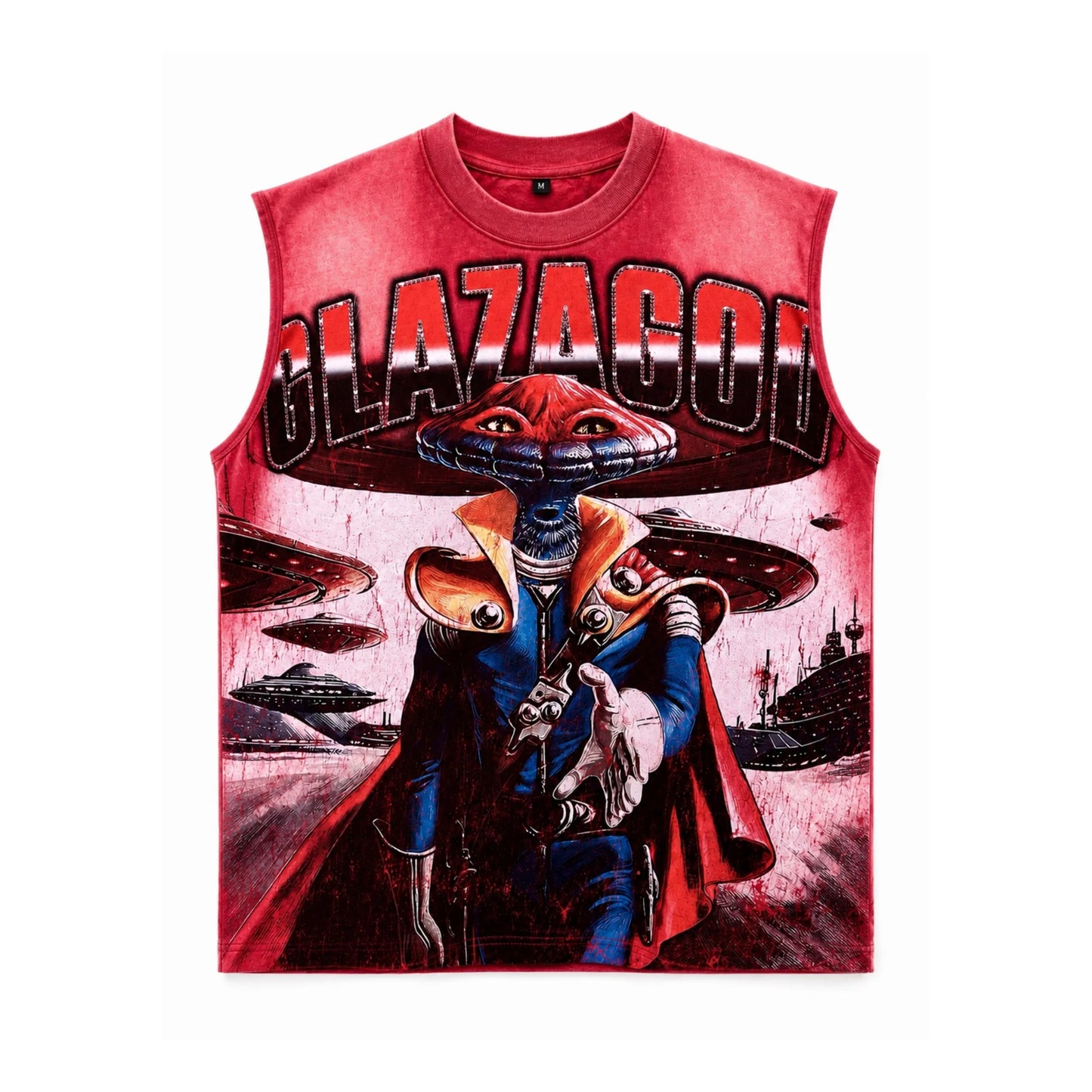 GLAZA GOOD Wash Sleeveless Tee  Red