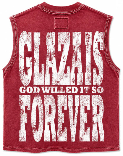 GLAZA GOOD Wash Sleeveless Tee  Red