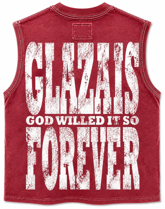 GLAZA GOOD Wash Sleeveless Tee  Red