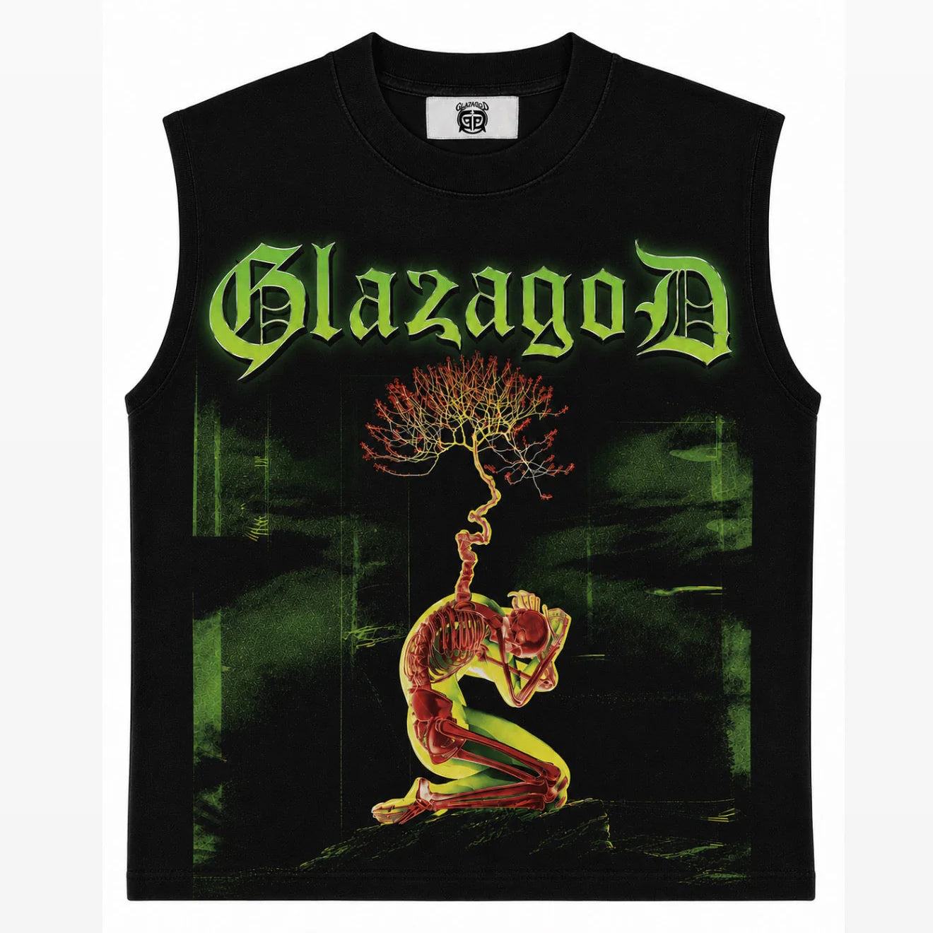 GLAZA GOOD Wash Sleeveless Tee  Green