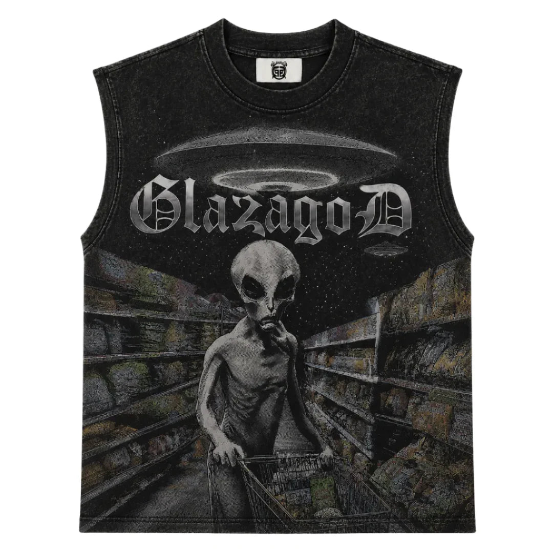 GLAZA GOOD Wash Sleeveless Tee  Alíen