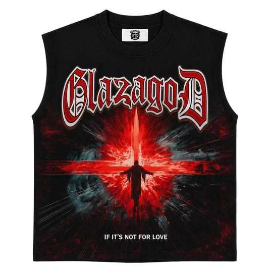 GLAZA GOOD Wash Sleeveless Tee  Alíen Red