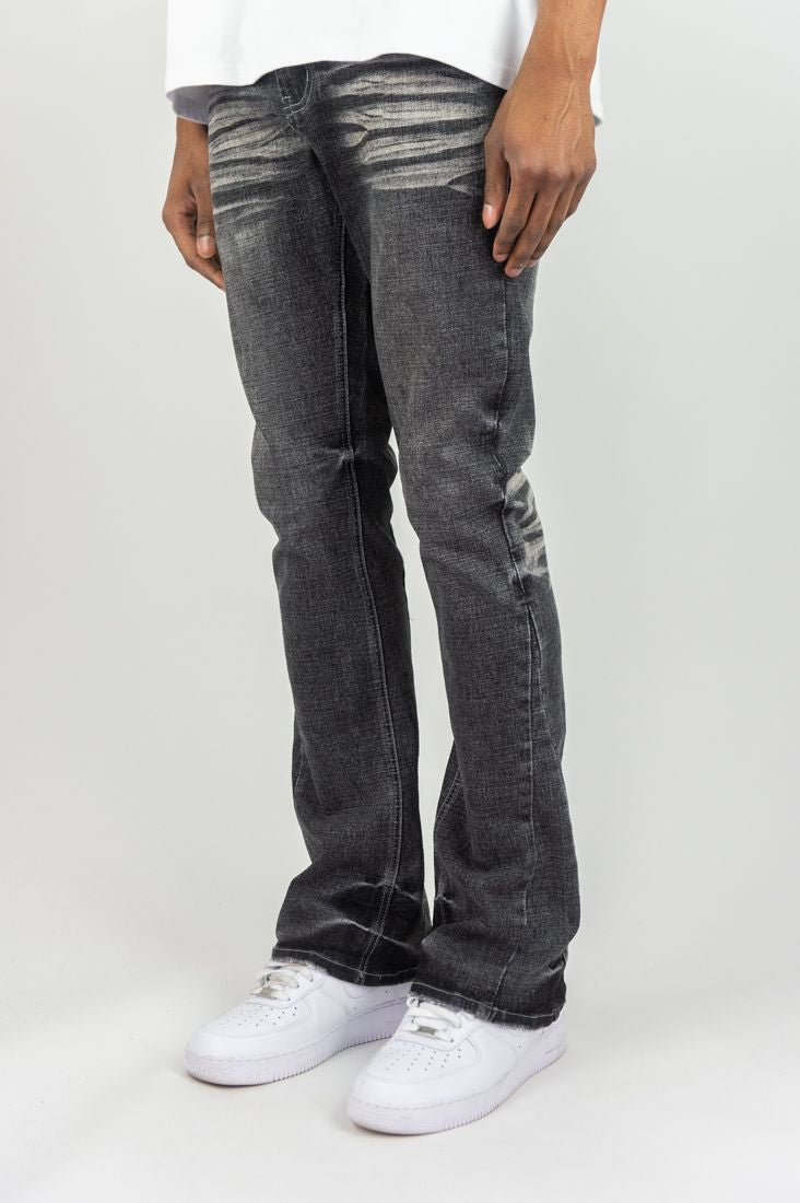 FLARE ROAD STACKED FIT DENIM PANTS