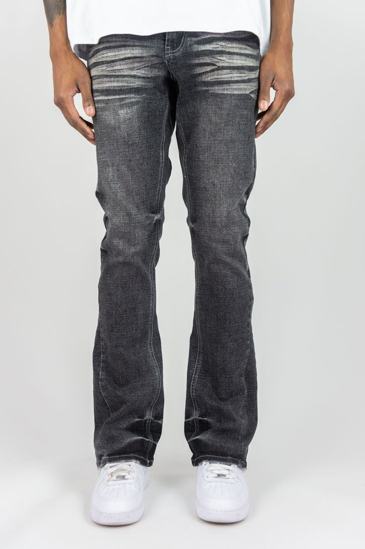 FLARE ROAD STACKED FIT DENIM PANTS