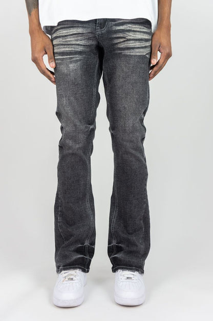 FLARE ROAD STACKED FIT DENIM PANTS