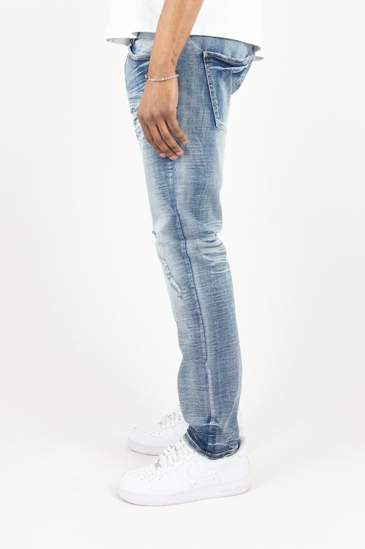 Road SLIM FIT DISTRESSED DENIM PANTS