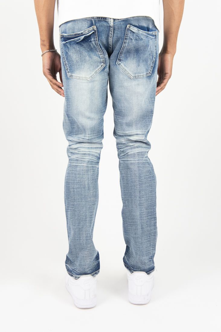 Road SLIM FIT DISTRESSED DENIM PANTS