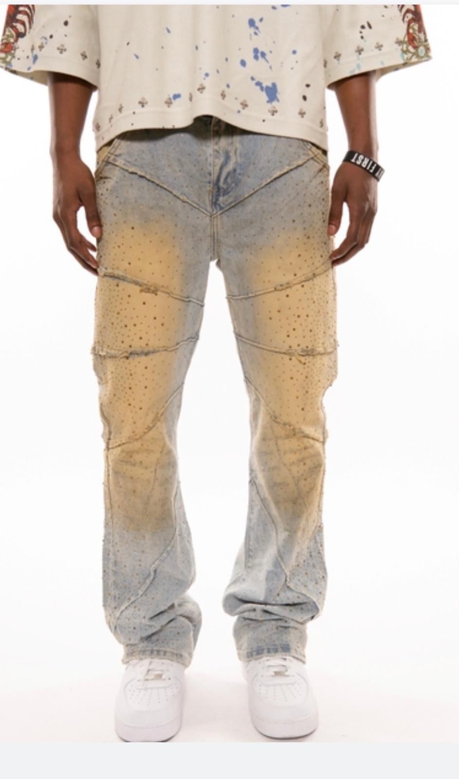 VICIOUS JEAN DENIN CREAM & BLUE