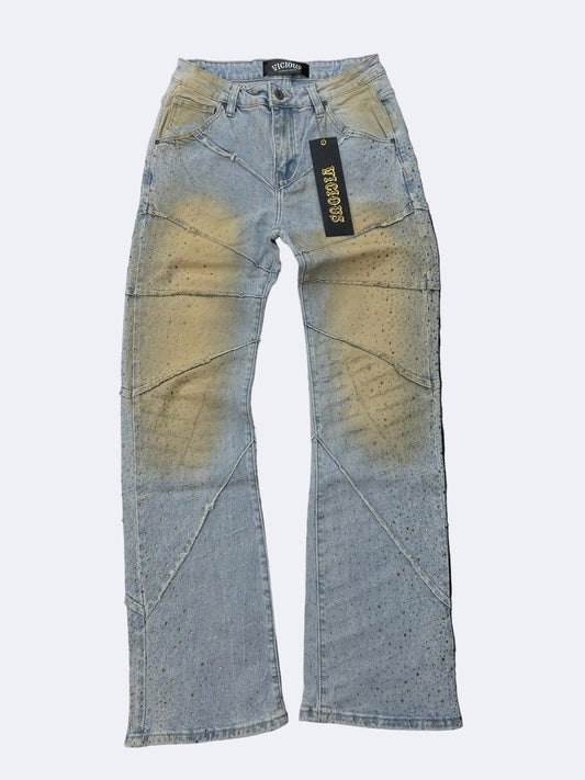 VICIOUS JEAN DENIN CREAM & BLUE
