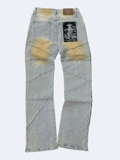 VICIOUS JEAN DENIN CREAM & BLUE